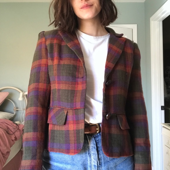 Vintage Jackets & Blazers - Vintage plaid blazer